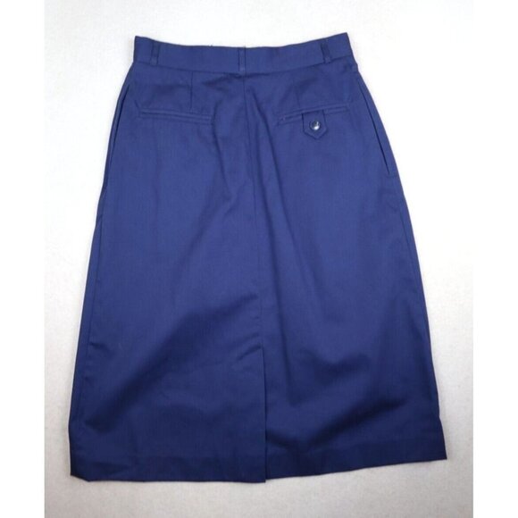 VINTAGE WOMEN'S BLUE PLEATED A-LINE SKIRT - HUNT CLUB - SIZE 9 - Picture 4 of 6